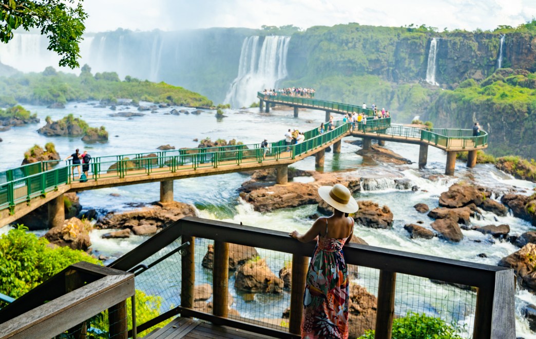 Iguazu Falls from Two Sides Argentina or Brazil