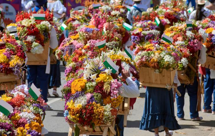 Flower festival parade in Medellín
