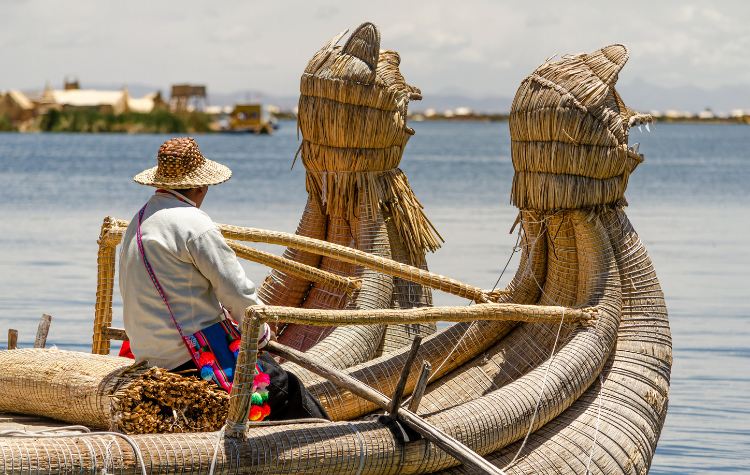 Uros people in Lake Titicaca