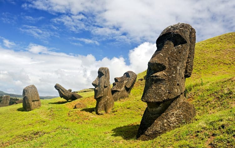 Visit the Moai statues
